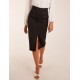 Front Split Midi Utility Skirt