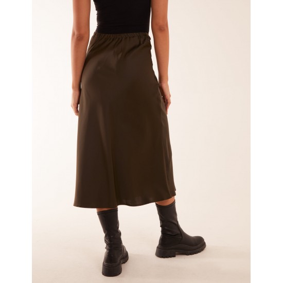 Satin Bias Midi Skirt