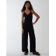 Button Front Strappy Jumpsuit