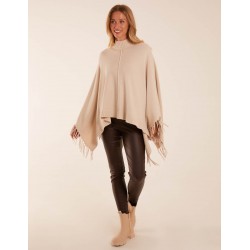 Tassel High Neck Poncho