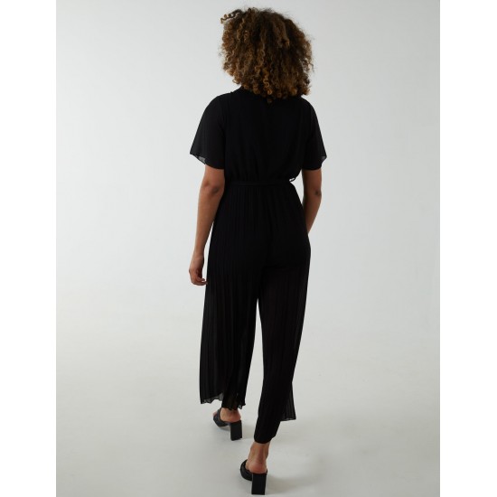 Pleated Wrap Over Jumpsuit