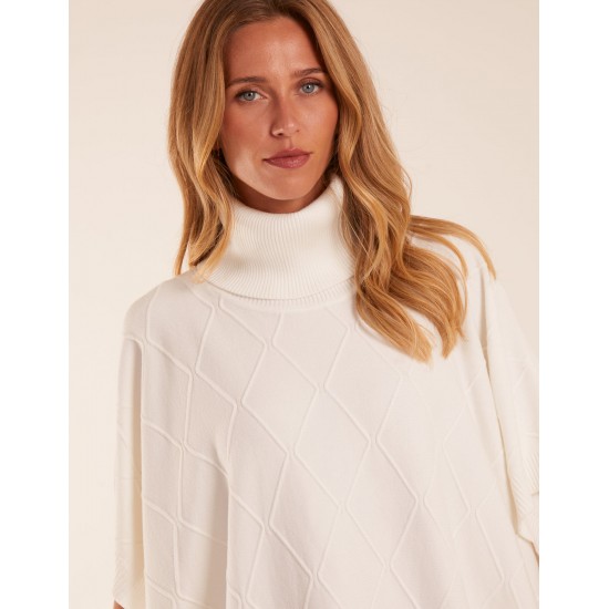 Check High Neck Poncho