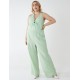 Curve Halter Neck Culotte Green Jumpsuit