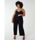 Curve Button Front Strappy Jumpsuit