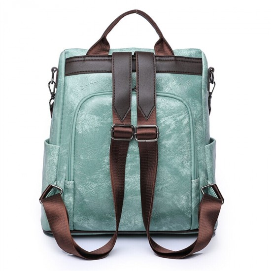 Theft Proof Leather Backpack