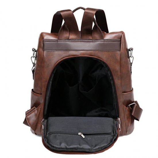 Leather Travel Backpack Anti Theft