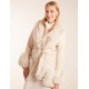 Faux Fur Collar PU Belted Coat